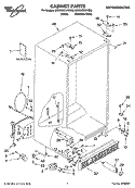 CABINET PARTS Diagram and Parts List for 6GD25DCXHS06  Whirlpool Refrigerator