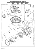 PUMP AND MOTOR PARTS Diagram and Parts List for DU1055XTST2  Whirlpool Dishwasher