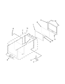 Lower Oven Door Parts Diagram and Parts List for WOD51EC7AB03  Whirlpool Wall Oven