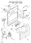 DOOR AND LATCH Diagram and Parts List for KUDI24SEAL2  KitchenAid Dishwasher
