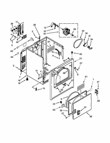 Cabinet Parts Diagram and Parts List for 110C60102310  Kenmore Dryer