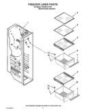 Part Location Diagram of W10542032 Whirlpool Refrigerator Freezer Drawer