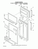 DOOR PARTS Diagram and Parts List for W1TXEMFWB02  Whirlpool Refrigerator