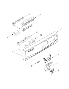 Control Panel And Latch Parts Diagram and Parts List for WDF110PABT2  Whirlpool Dishwasher