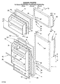 DOOR Diagram and Parts List for ET5WSEXKZ00  Whirlpool Refrigerator