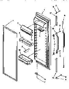 Refrigerator Door Diagram and Parts List for KSRP27QBL00  KitchenAid Refrigerator