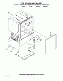 TUB AND FRAME PARTS Diagram and Parts List for WDF530PAYT0  Whirlpool Dishwasher