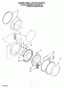 DOOR AND LATCH PARTS Diagram and Parts List for WFW9600TW02  Whirlpool Washer