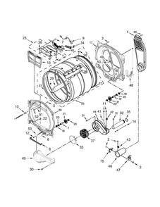 Part Location Diagram of W10842703 Whirlpool BAFFLE-DRM