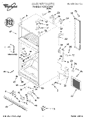 CABINET, LITERATURE Diagram and Parts List for 1VET27DKXGW0  Whirlpool Refrigerator