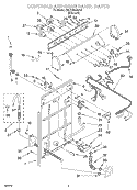 CONTROL AND REAR PANEL Diagram and Parts List for 7MLSR8544JT0  Whirlpool Washer
