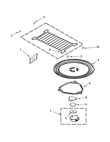 Turntable Parts Diagram and Parts List for WMH73521CB0  Whirlpool Microwave