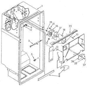 Liner Diagram and Parts List for ET20NKXSG11  Whirlpool Refrigerator