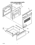 DOOR AND DRAWER Diagram and Parts List for FES310YL1  Whirlpool Range