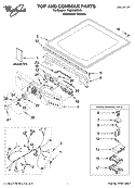 TOP AND CONSOLE PARTS Diagram and Parts List for WGD9600SU0  Whirlpool Dryer