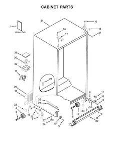 Cabinet Parts Diagram and Parts List for 10651789410  Kenmore Refrigerator