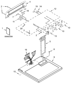 Top And Console Parts Diagram and Parts List for MED4005SW0  Whirlpool Dryer