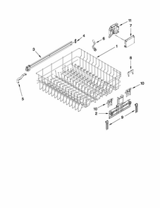 Upper Rack And Track Parts Diagram and Parts List for 66513042K112  Kenmore Dishwasher