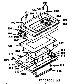 Oven Door Parts Diagram and Parts List for 1553567091  Kenmore Range