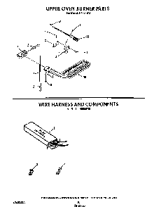 Upper Oven Burner Diagram and Parts List for H8858*0  Roper Range