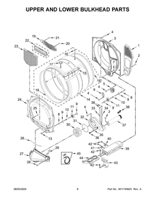 05 - Upper And Lower Bulkhead Parts Diagram and Parts List for CESP2978JQ0  Whirlpool Dryer