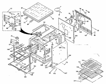 Body Section Diagram and Parts List for 8504237290  Kenmore Range