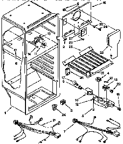 Liner Diagram and Parts List for ET14CKYFNO2  Whirlpool Refrigerator