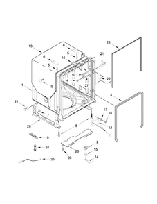 Tub And Frame Parts Diagram and Parts List for WDT790SLYW2  Whirlpool Dishwasher