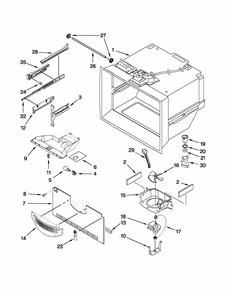 Freezer Liner Parts Diagram and Parts List for 59669969013  Kenmore Refrigerator