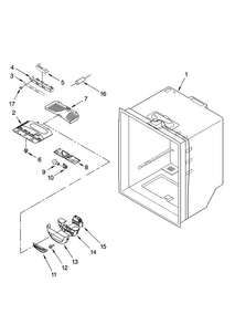 Refrigerator Liner Parts Diagram and Parts List for GX5SHDXTQ11  Whirlpool Refrigerator