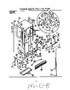Cabinet And Air Handling Diagram and Parts List for 8624*1A  Roper Refrigerator