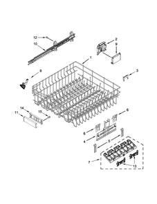 Upper Rack And Track Parts Diagram and Parts List for KDFE104DWH2  KitchenAid Dishwasher