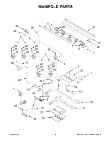 04 - Manifold Parts Diagram and Parts List for MGT8800FZ11  Whirlpool Range