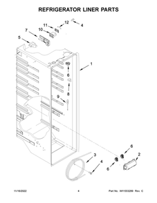 Refrigerator Liner Parts 2 Diagram and Parts List for WRS315SDHM08  Whirlpool Refrigerator