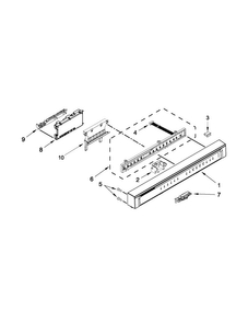 Control Panel And Latch Parts Diagram and Parts List for 7WDF530PAYM6  Whirlpool Dishwasher