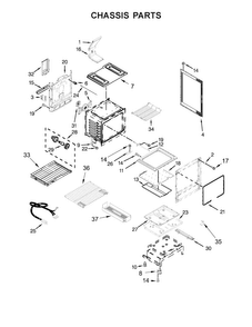 Chassis Parts Diagram and Parts List for KFGS530ESS0  KitchenAid Range