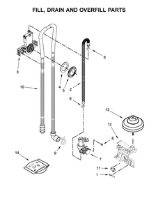 Fill, Drain And Overfill Parts Diagram and Parts List for 66513809N710  Kenmore Dishwasher