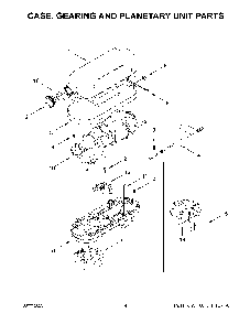 Case, Gearing And Planetary Unit Parts Diagram and Parts List for KSM60SECXCU0  KitchenAid Mixer