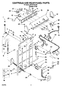 CONTROLS AND REAR PANEL PARTS Diagram and Parts List for 2DLSQ7533JQ3  Whirlpool Washer
