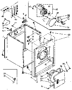 Cabinet Diagram and Parts List for LE5700XSNW  Whirlpool Dryer