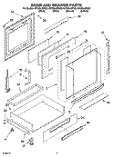 DOOR AND DRAWER PARTS Diagram and Parts List for GY398LXPB00  Whirlpool Range
