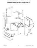 CABINET AND INSTALLATION PARTS Diagram and Parts List for KHMS2056SWH3  KitchenAid Microwave