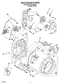 BULKHEAD PARTS Diagram and Parts List for YLEQ7000KQ1  Whirlpool Dryer