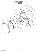 DOOR PARTS, OPTIONAL PARTS (NOT INCLUDED) Diagram and Parts List for WED8410SW2  Whirlpool Dryer