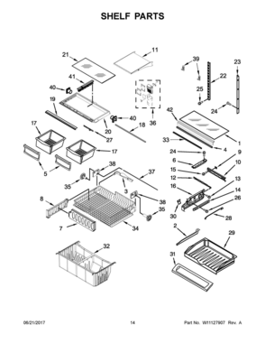 08 - SHELF PARTS Diagram and Parts List for WRF532SNHW00  Whirlpool Refrigerator