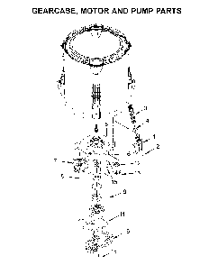 Gearcase, motor and pump parts Diagram and Parts List for WTW4850HW2  Whirlpool Washer