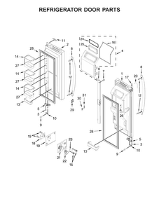 Refrigerator Door Parts Diagram and Parts List for KFIS29PBMS02  KitchenAid Refrigerator