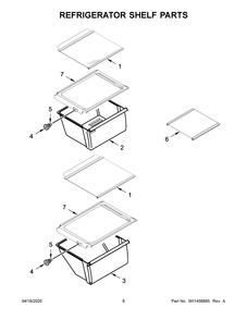 Refrigerator Shelf Parts Diagram and Parts List for WRS311SDHM05  Whirlpool Refrigerator