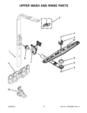 UPPER WASH AND RINSE PARTS Diagram and Parts List for KUDS30FXBL9  KitchenAid Dishwasher