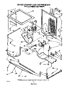 Dryer Cabinet And Motor Diagram and Parts List for LT5004XTW1  Whirlpool Washer Dryer Combo